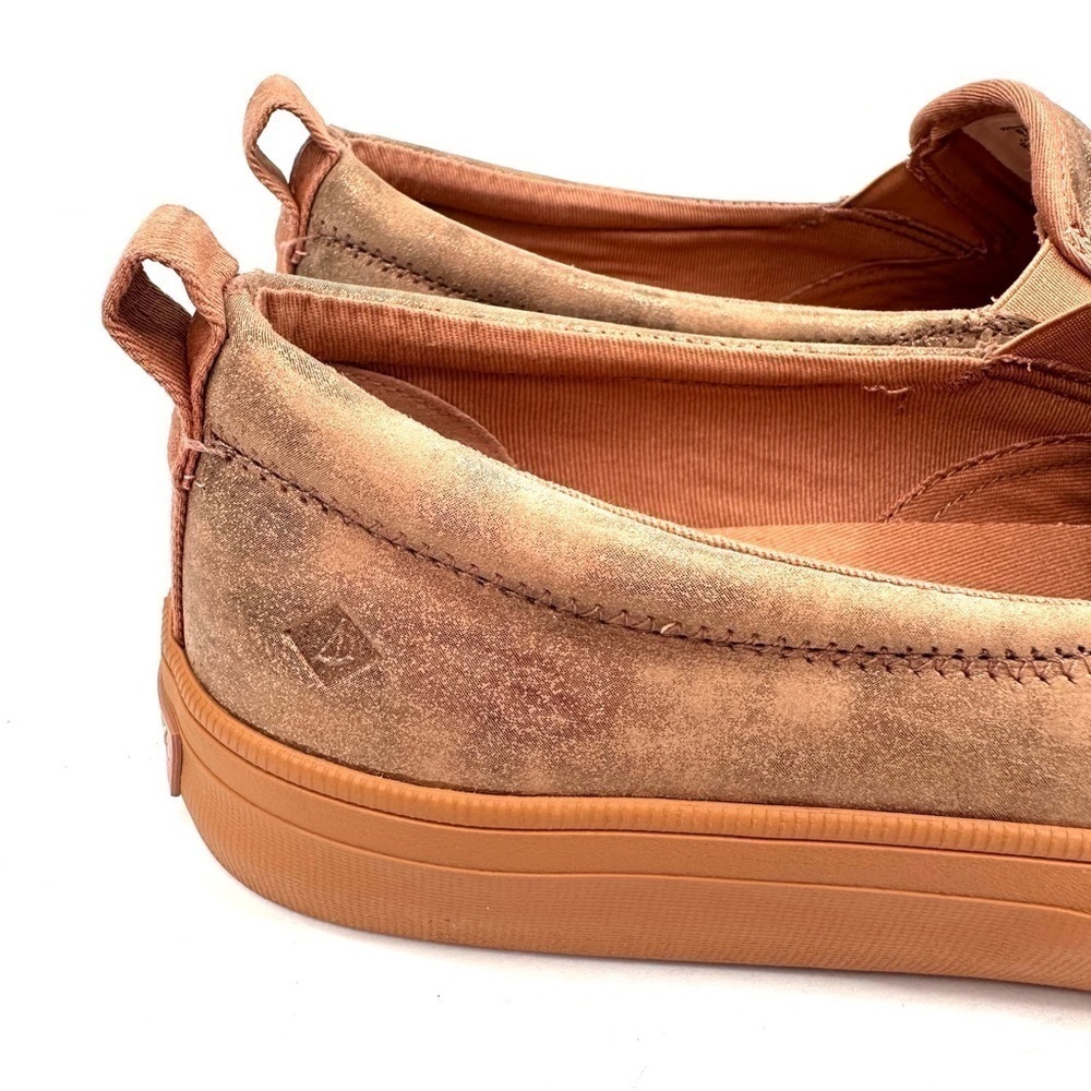 NWT Sperry Shimmer Rose Crest TG Metallic Leather Sneaker slip-on gold 9.5 NIB - Picture 13 of 16